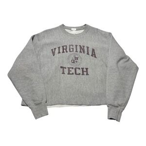 Champion Reverse Weave Virginia Tech Gray Cropped Sweatshirt Women's XL